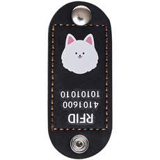 뽀시래기 강아지 동물등록 RFID 외장인식칩 가죽형 인식표, 16, 1개