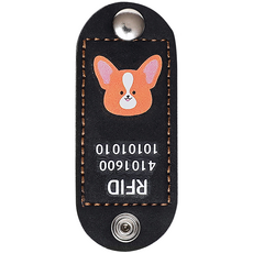 뽀시래기 강아지 동물등록 RFID 외장인식칩 가죽형 인식표, 18, 1개