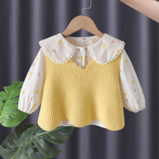 Arbe 女童甜美襯衫 + 背心套組