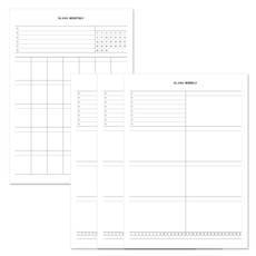 recoz 空白手帳 月計畫 1p + 週計畫 3p 套組, 混合色