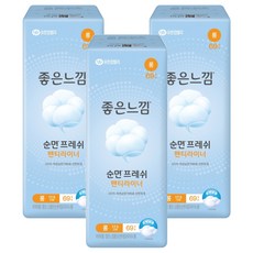 좋은느낌 순면 팬티라이너, 롱, 69개입, 3개