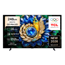 TCL 4K QD Mini LED 초슬림 프리미엄 TV, 98A400M, 방문설치, 벽걸이형, 248cm(98인치) 98A400M, 방문설치, 벽걸이형, 248cm(98인치)