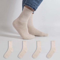 시너싹스 남성용 하프 골지 통 파일 보온 쿠션 양말 5켤레