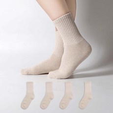 시너싹스 여성용 하프골지 통 파일 보온 쿠션 양말 5켤레