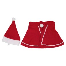 寵物帽絨布斗篷套裝 聖誕帽, 紅色, 1組