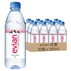evian 依雲 台灣公司貨 天然礦泉水, 500ml, 30瓶
