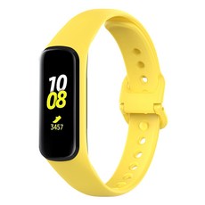LuA lovel Galaxy Fit素色矽膠錶帶, 黃色, 1個