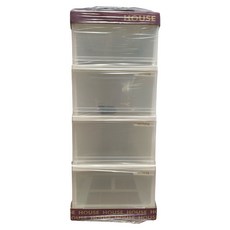 收納櫃 附輪 DWT1L04-W 4層, 純白色