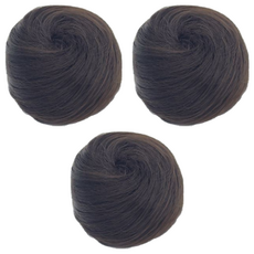 克萊歐拉米 包頭空服員髮包假髮 S114 + U型髮夾, 自然棕色(假髮), 單一顏色(U型髮夾), 3個