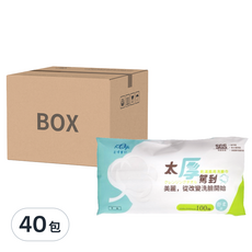 KOgi 宏瑋 太厚駕到 乾濕兩用洗臉巾 舒柔款 200x200mm 100抽 美容卸妝 洗臉淨膚 深層清潔 保養, 40包
