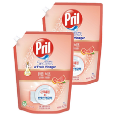 Pril 淨麗 果醋洗碗精 清爽葡萄柚香 可清洗餐具、水果、奶瓶, 1L, 2包