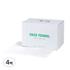 [비건뷰티] 어반리브즈 순면 페이스 타올 화이트, 80매입, 4개