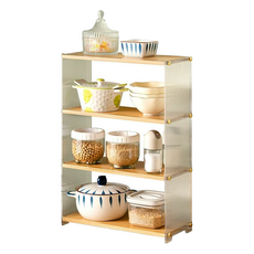 HAPPY LiFE 楠竹置物架, 原色, 4層