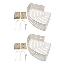 包覆加高三角籃 鋁製 無痕貼片, 白色, 2個