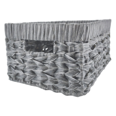 米禾 仿蒲草 收納籃 灰色 M 38x27x19cm, 1個