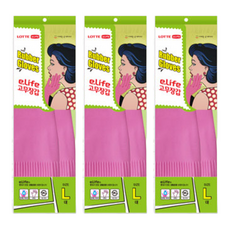 롯데이라이프 고무장갑, 대(L), 3개