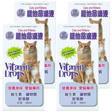 愛貓維他命滴液 30ml 貓和幼貓專用, Mix with food, 4瓶