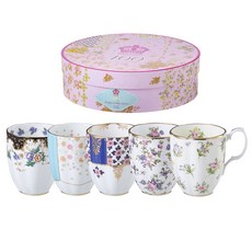 ROYAL ALBERT 100週年上半年馬克杯5人組 0.4L + 禮物盒, 混合顏色, 1套