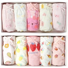bonumam 女童動物棉質內褲 5件組+食物圖案棉質內褲 5件組