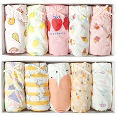 bonumam 女童Yami棉質內褲 5件組+綜合可愛圖案棉質內褲 5件組