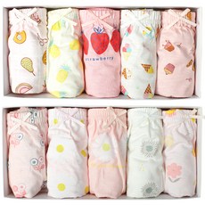bonumam 女童Yami棉質內褲 5件組+花朵棉質內褲 5件組