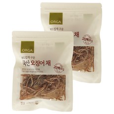올가홀푸드 부드럽게 구운 국산 오징어 채, 90g, 2개