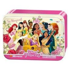 HUNDRED PICTURES 百耘圖 Disney Princess 鐵盒拼圖, 36片, 尺寸120x180mm, 1盒