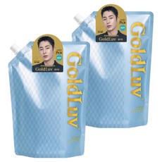 GoldLuv 衣物柔軟精 茉莉藍 補充包, 2個, 2.3L
