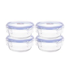 OVEN LOCK 圓形玻璃密封保鮮盒 2號 620ml, 單品, 4個