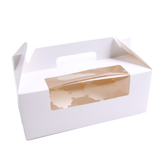 宅家商人 瑪芬盒 6格 + 瑪芬模 包裝盒組, 白色, 50套