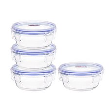 OVEN LOCK 圓形玻璃密封保鮮盒 3號 950ml, 單品, 4個