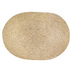 亞麻草編隔熱墊 40 x 30cm 單一顏色 廚房用品, 1個, 亞麻棕色