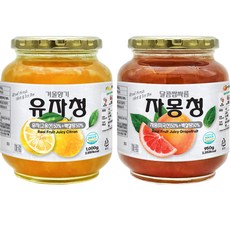 柚子茶沖泡果醬+葡萄柚茶沖泡果醬, 1.95kg, 1組