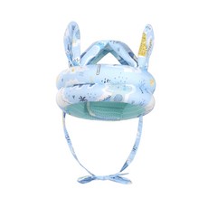 寶寶頭部防撞保護墊 聚酯纖維 棉布 魔鬼氈, 藍色叢林 天絲鹿角, 1個