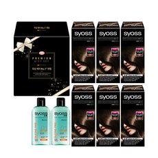 Syoss 絲蘊 專業染髮劑 100ml 6入+無矽靈洗髮精 100ml 2入, 5N 濃棕, 1套