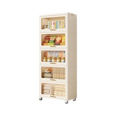 STYLE 格調 塑膠收納櫃, 翻蓋收納櫃, 奶油色, 多功能, 55 x 32 x 157.5cm