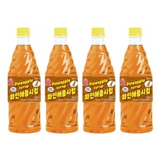 오쉐프 파인애플시럽, 1kg, 4개