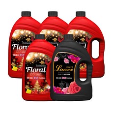MiLK Cotton 高濃度香水織物柔軟劑花卉 3.06L 4p + 愛我 3.06L, 1組