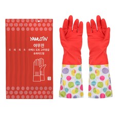 YAMUJIN 乳膠圓點橡膠手套 雙手通用組, 5套, 混合色, FREE(單一尺寸)