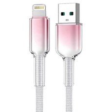 LELE 樂樂 冰晶頭蘋果快充充電線 USB to Lightning, 灰白粉, 1個, 150cm