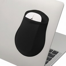 Wezen 筆電高彈力黏貼式滑鼠收納袋 10 x 15 cm, 黑色, 1個
