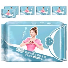 Sweetie 舒芯 超薄抑菌涼感衛生棉 夜用加長型, 34cm, 6片, 6包