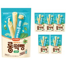 아이배냇 유아용 롱떡뻥, 6개, 30g, 시금치맛