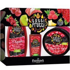tutti Frutti 黑莓覆盆子身體護理組 沐浴乳+身體乳霜+磨砂膏, 1組