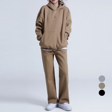 Cotton Closet 女性用刷毛連帽T恤 + 運動褲套裝