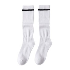 DONATI 優質雙色條紋抗UV過膝高爾夫球襪 40D, 白色, 1雙