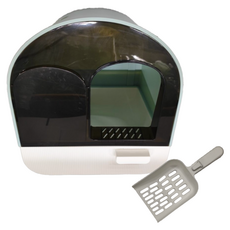 Nice u 毛樂趣 貓砂盆 附貓砂鏟 頂部透氣設計 三面包圍, 膠囊, 貓砂盆45 x 43 x 40cm + 落砂墊45.5 x 17cm, 1個