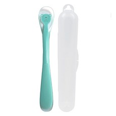 SiliPot 鉑金矽膠幼兒湯匙 + 收納盒, 1套, 薄荷綠