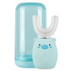 Luveta 樂唯他 U型牙套式兒童電動牙刷 Set (6-12歲), 藍色小豬, 1組