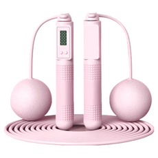 ANTIAN 智能負重磁控感應計數跳繩 無繩/有繩 減肥健身兩用, 18 x 12 x 5cm, 粉色, 1組